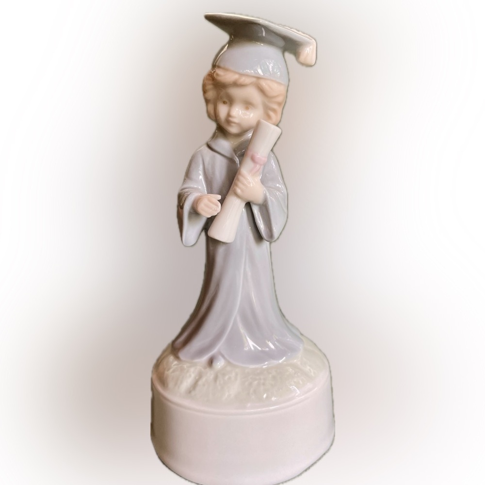Porcelain Graduation Diploma Music Box “Memory” approx 6.5”